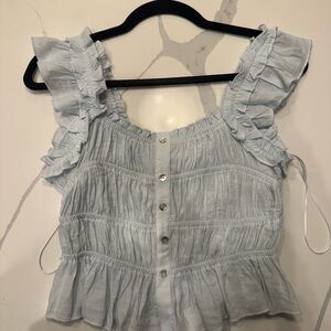 NWTLight Blue Ruffled Women's Top